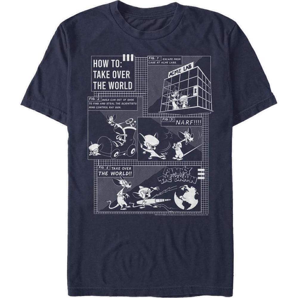 How To Take Over The World Pinky And The Brain Retro Cartoon Fan Tee T-Shirt